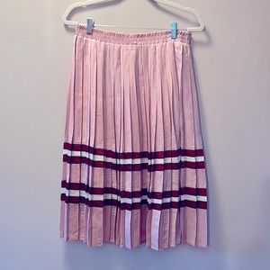 Endless Rose Fun Pleated skirt with panels in rose pink, maroon and white. Sz L